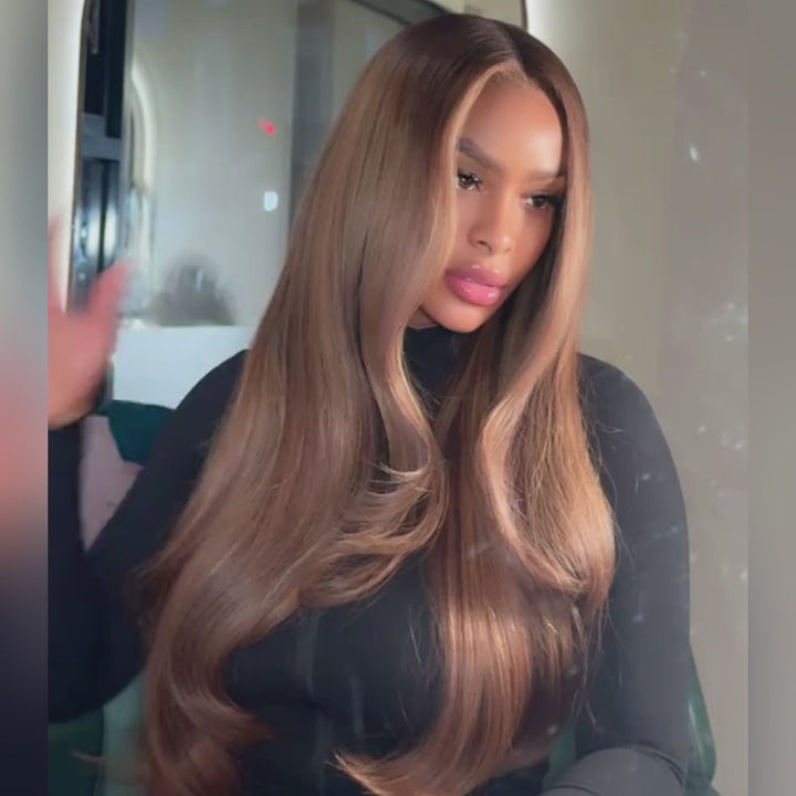 SZC 200 Density Strawberry Honey Blonde 13x4 Lace Front Virgin Human Hair Wigs