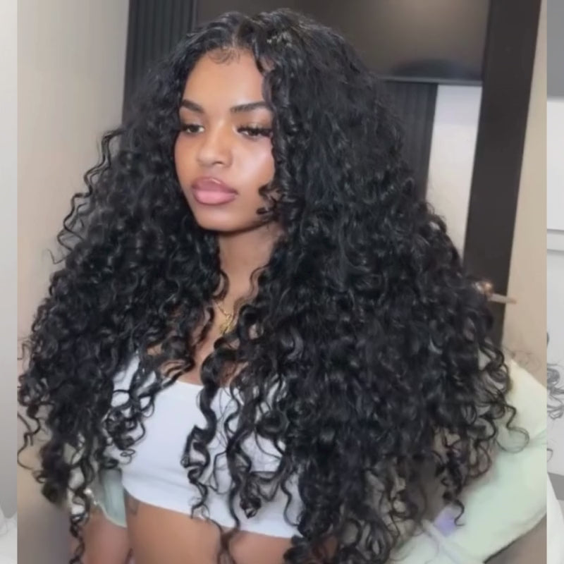 SZC Spanish Crimped Loose Curls 13x4 Lace Front Virgin Human Hair Wigs