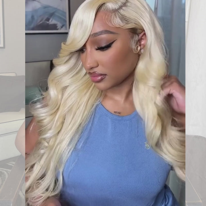 SZC 30 32 34 Inch 613 Blonde Body Wave 13x4 Lace Front Human Hair Wigs