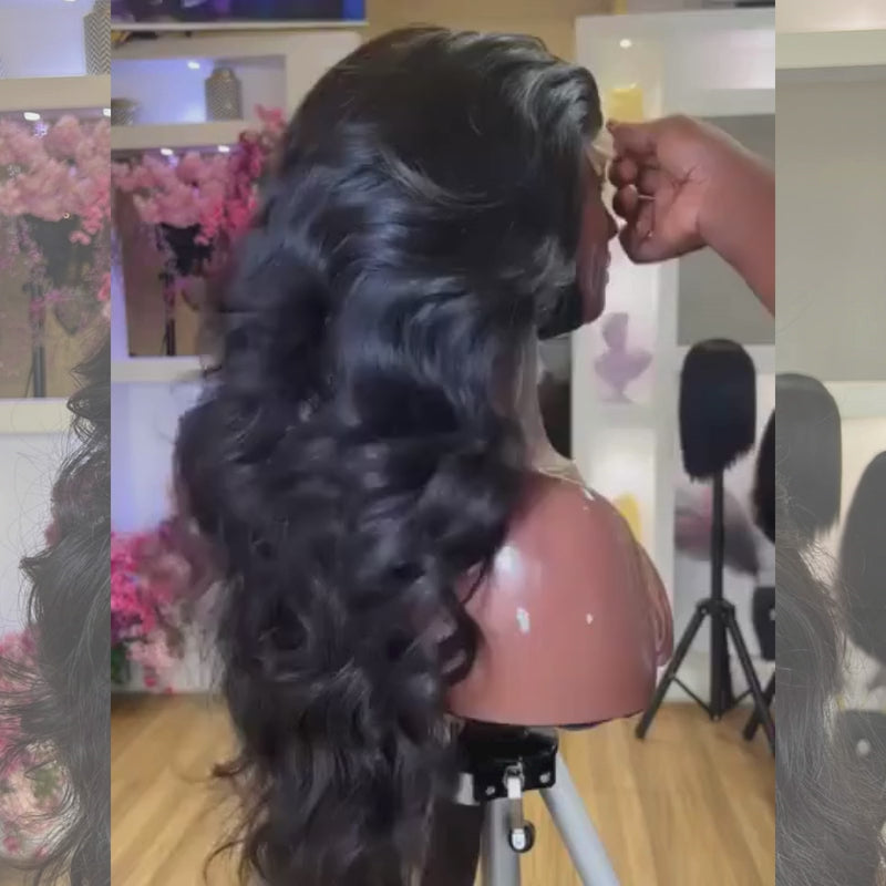 SZC Glam Loose Body Wave Curls 13X4 Lace Front Human Hair Wigs 250 300 Density
