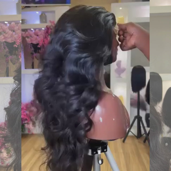 SZC Glam Loose Body Wave Curls 13X4 Lace Front Human Hair Wigs 250 300 Density