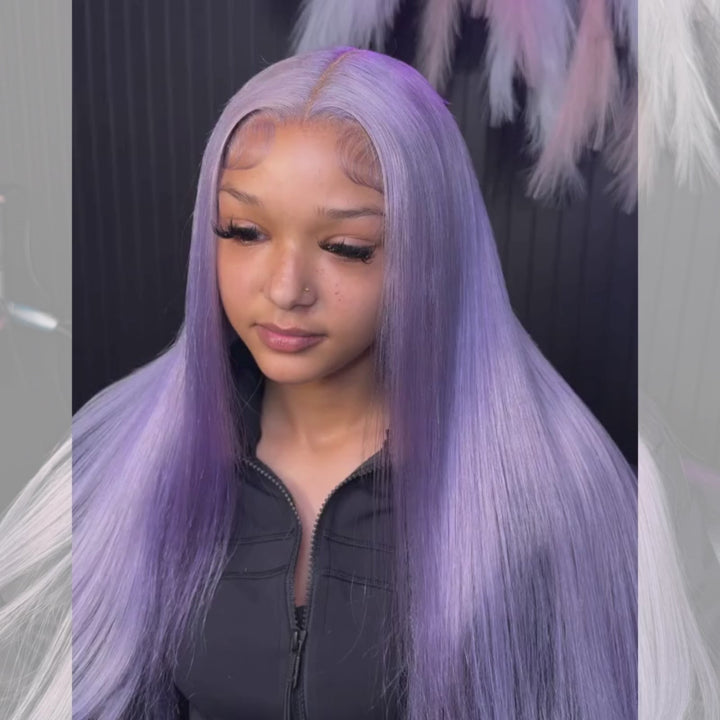 SZC Lavender Purple 13x4 HD Lace Front Virgin Remy Human Hair Wigs