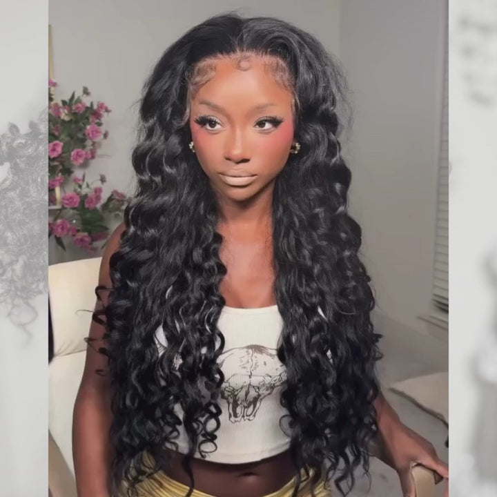 SZC Full Lace Ventilated Breathable Updo-Friendly Loose Deep Wave Human Hair Wigs