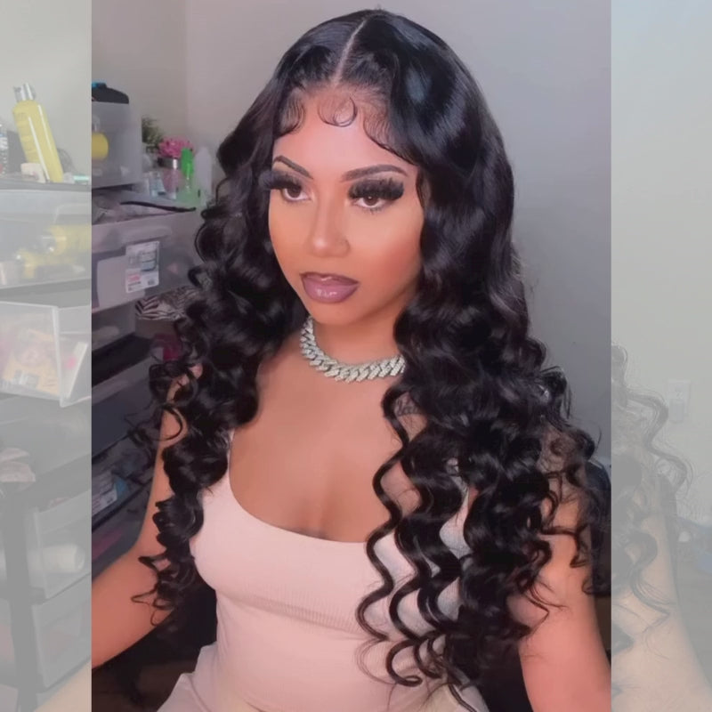 SZC 250 Density Loose Deep Body Wave 13x4 Lace Front Virgin Human Hair Wigs