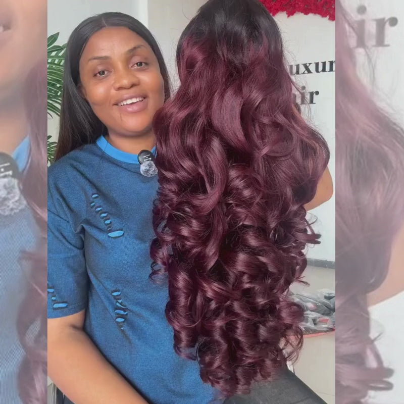 SZC 300 Density Loose Body Wave Curls 13x4 Lace Front Virgin Human Hair Wigs