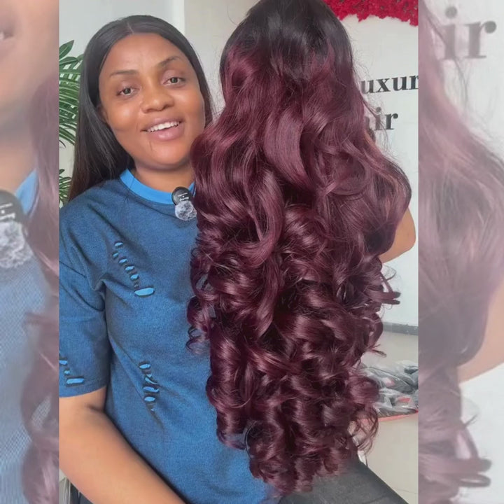 SZC 300 Density Loose Body Wave Curls 13x4 Lace Front Virgin Human Hair Wigs