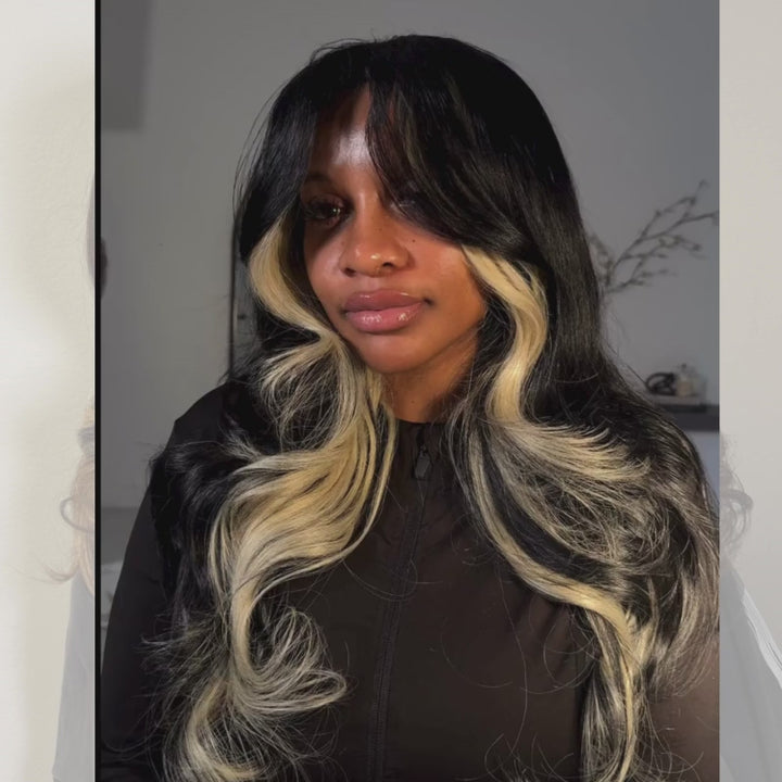 SZC Peekaboo Black Blonde 13x4 Lace Front Virgin Human Hair Wigs