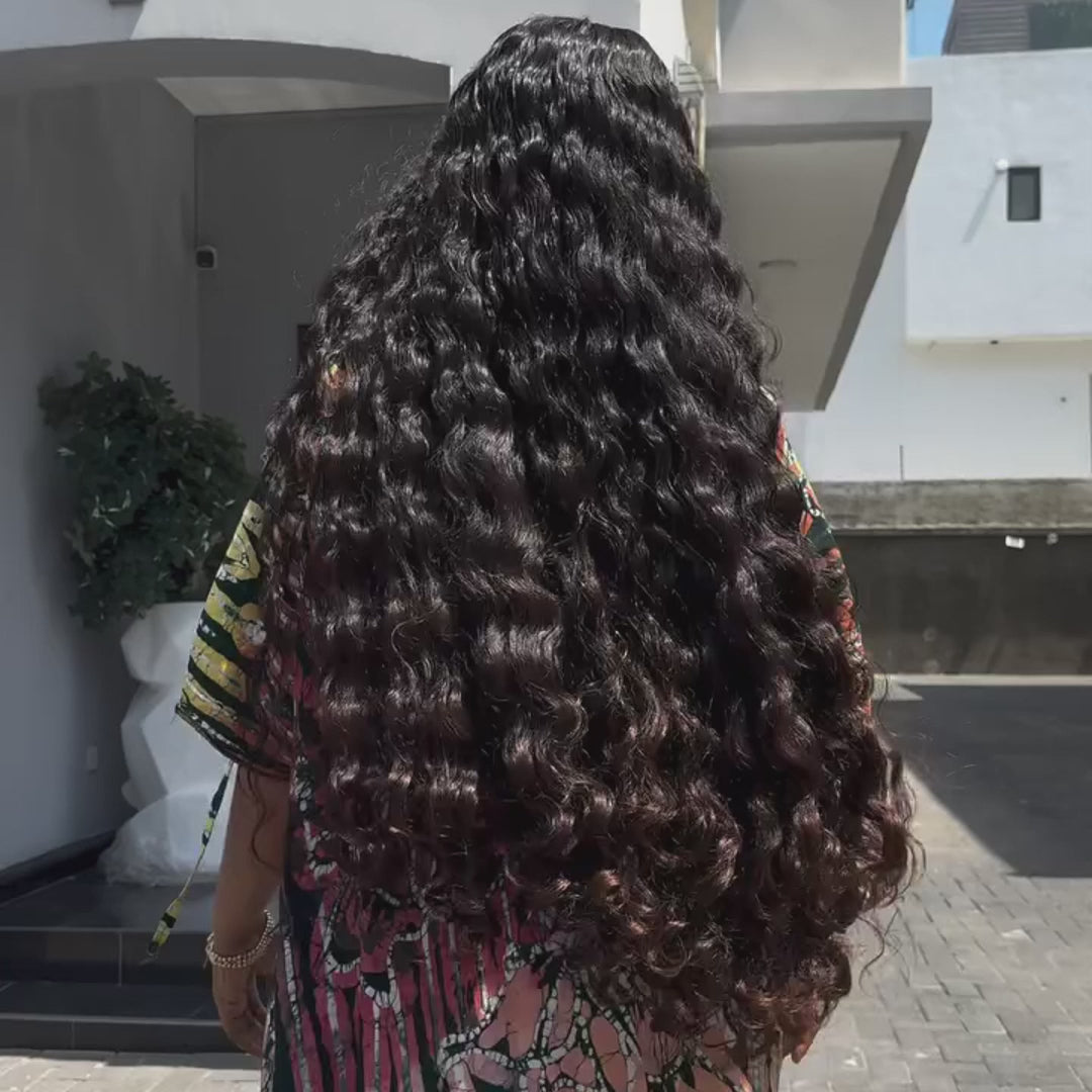 SZC Natural Loose Water Wave 250 300 Density 13x4 Lace Front Human Hair Wig