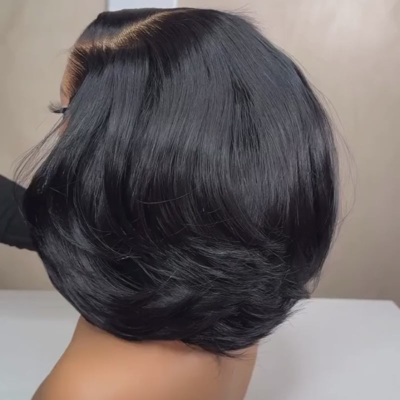SZC Pixie Short Bob Wig 13x4 Lace Frontal Human Hair Wigs