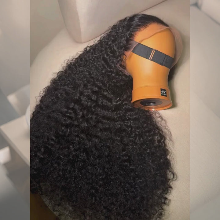 SZC 250 300 Density Jerry Kinky Curly 13x4 Lace Front Virgin Human Hair Wig