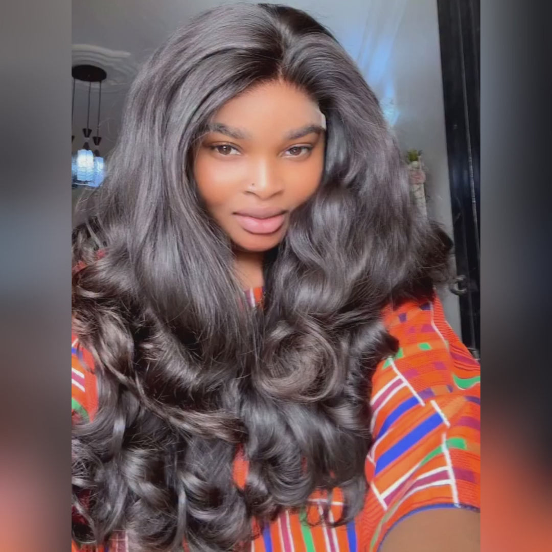 SZC 250 300 Density Bouncy Body Wave 13x4 HD Lace Front Virgin Human Hair Wigs