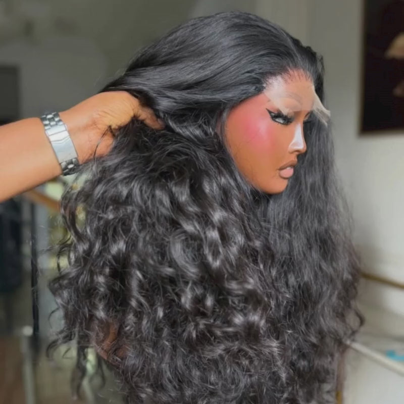 SZC 300 400 Density Thick Full Loose Deep Wave Spiral Curly 13x4 Lace Front Human Hair Wig