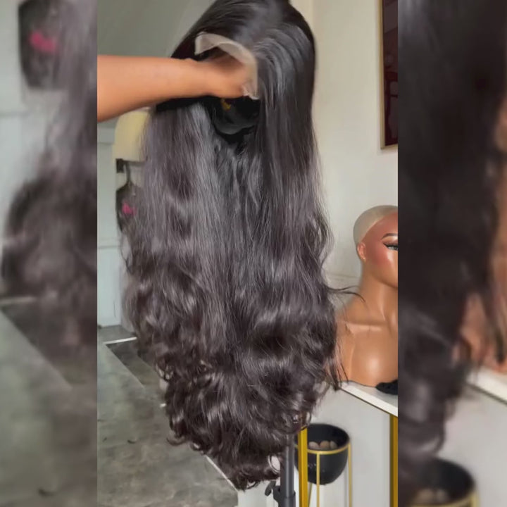 SZC Body Wave Loose Curls 250 300 Density 13x4 Lace Front Human Hair Wigs
