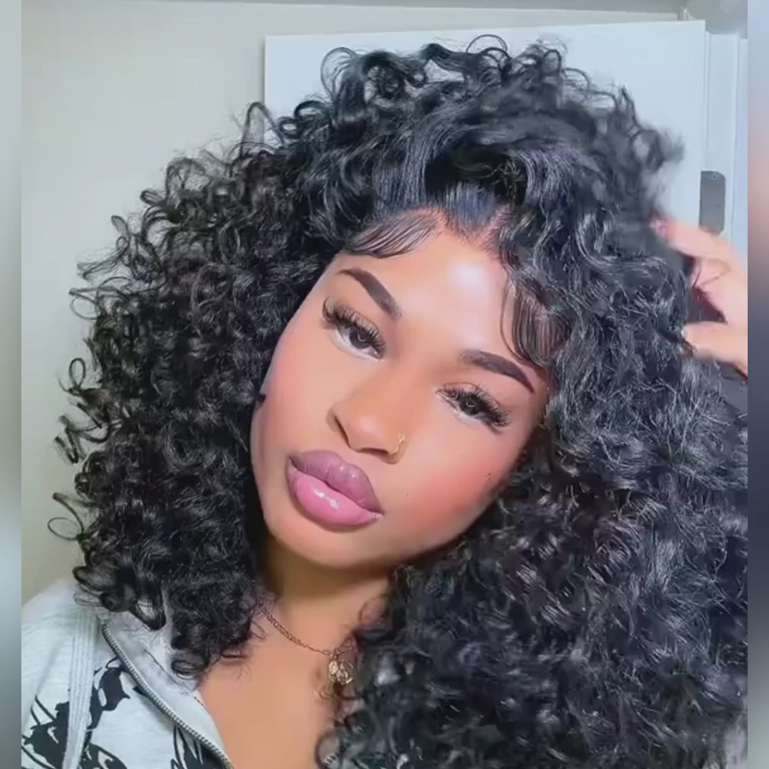 SZC Short Bob Loose Water Wave Curls 13x4 Lace Front Virgin Human Hair Wigs