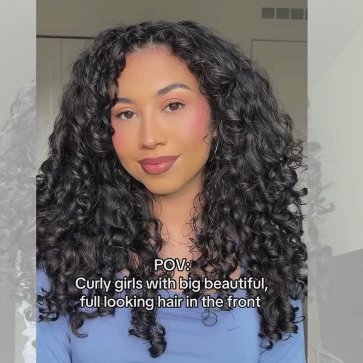 SZC 250 300 Density Spiral Loose Curls 13x4 Lace Front Virgin Human Hair Wigs