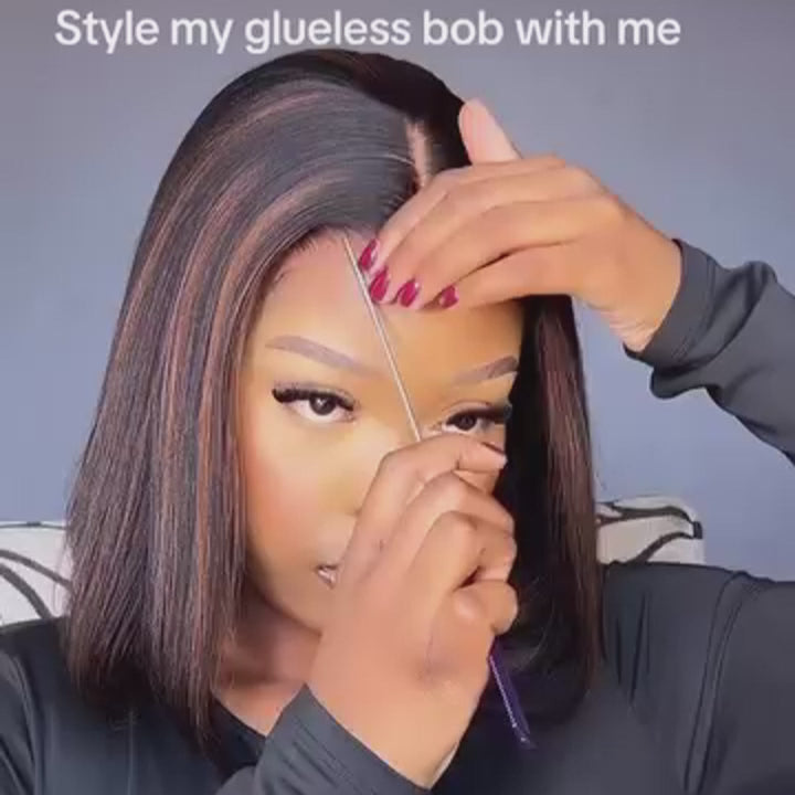 SZC Short Wear Go Glueless Adjustable bob Virgin Human Hair Wigs