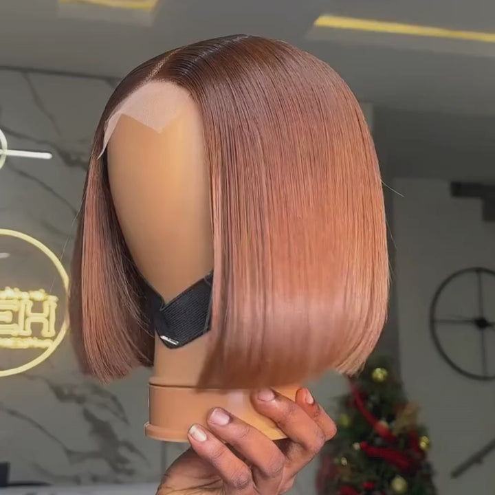 SZC Chic Short Brown Pixie Cut Bob Wigs Mature Women Easy-to-style Straight Hair