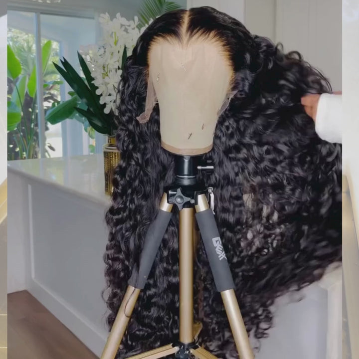 SZC Burmese Curly 13X4 Transparent Lace Front Virgin Human Hair Wigs