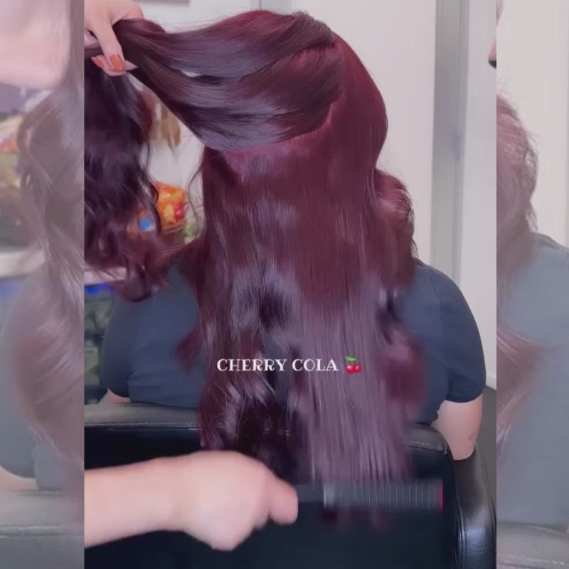 SZC 99J Burgundy Red Loose Body Wave 300 Density 13x4 Lace Front Human Hair Wigs