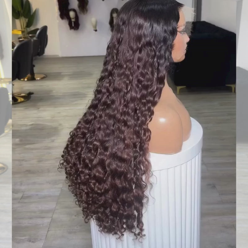 SZC Ombre Brown Dark Roots Burmese Curly 13x4 Lace Front Human Hair Wig 250 300 Density